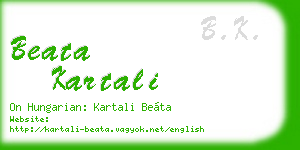beata kartali business card